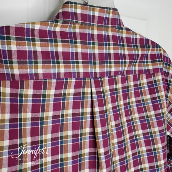 3/$25 Jos. A. Bank Men's Travelers Collection Plaid Button-Down Shirt Size L - Picture 6 of 9